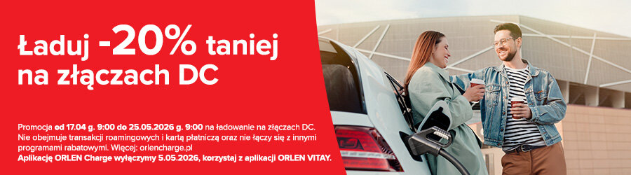 Orlen odpala promocję na majówkę 2026 - ładowanie DC 20% taniej